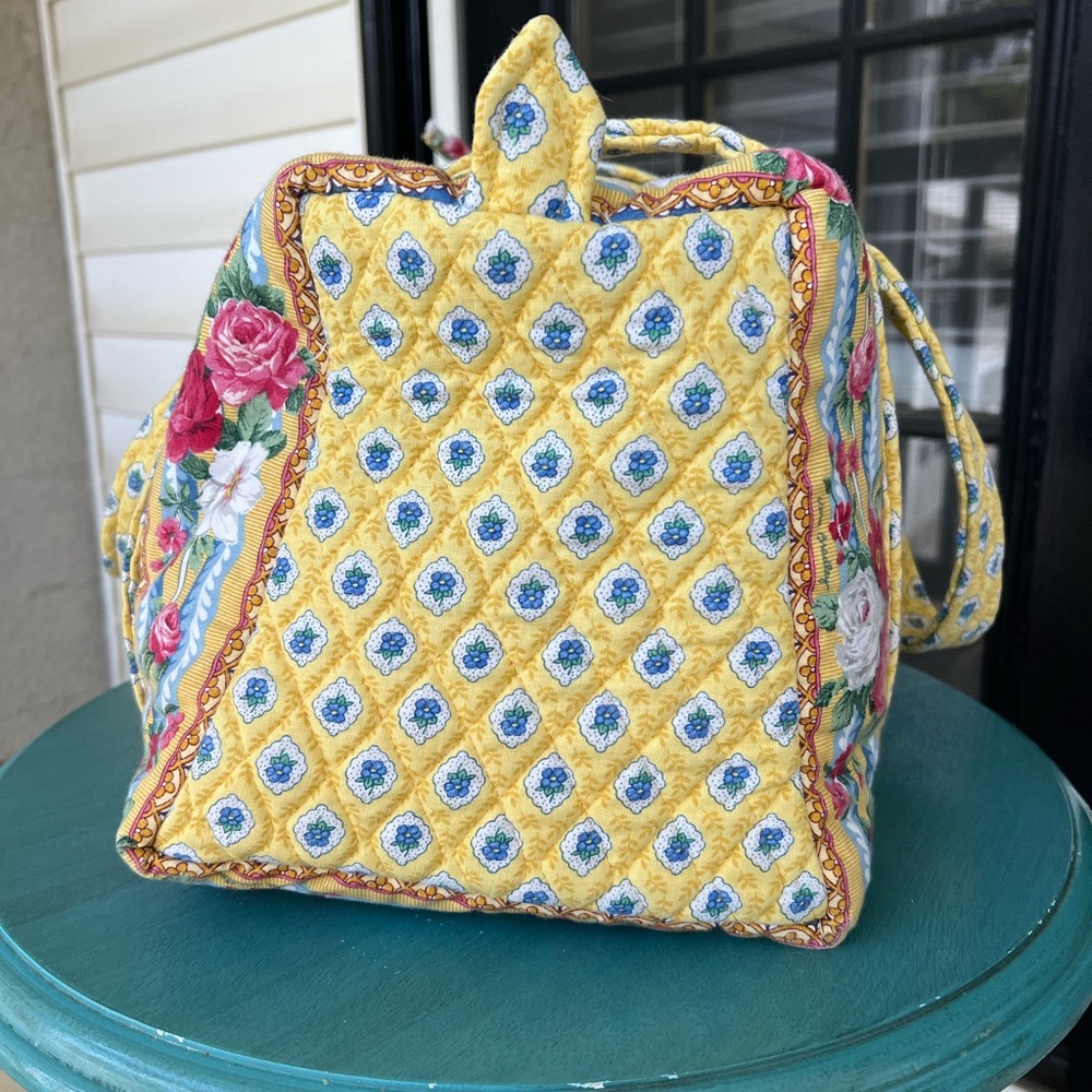 Vintage Vera Bradley Elizabeth Yellow Floral Duffle Bag - Picture 2 of 9